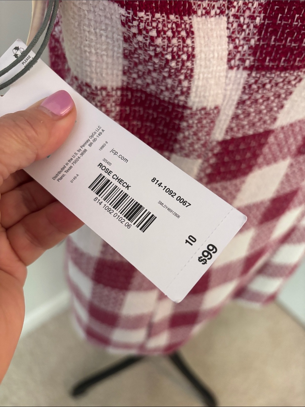 Liz Claiborne Pink and White Check Double-Breasted Blazer - Picture 6 of 7